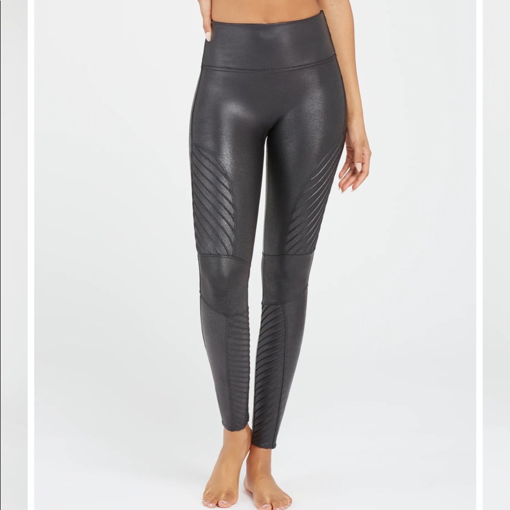 Faux Leather Spanx Moto Leggings